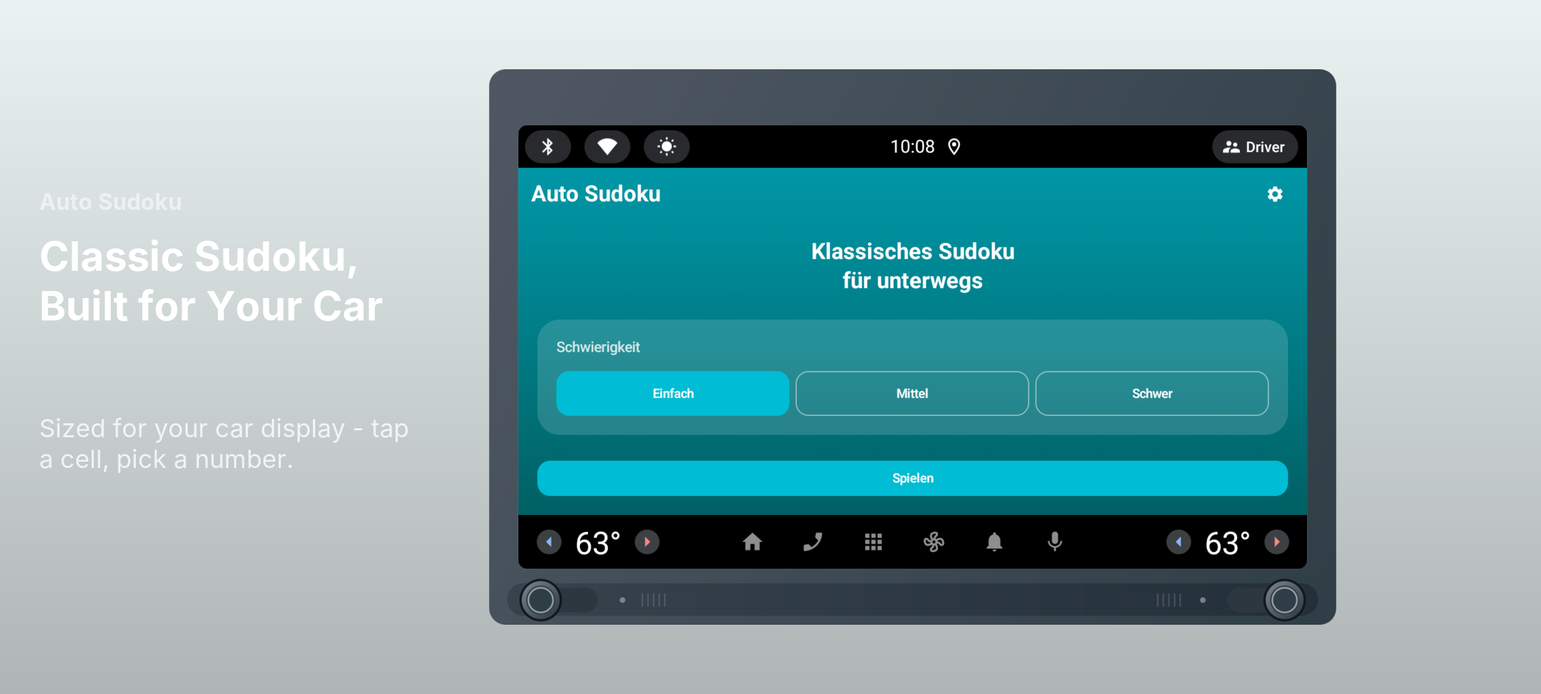 Auto Sudoku - Classic Sudoku, Built for Your Car